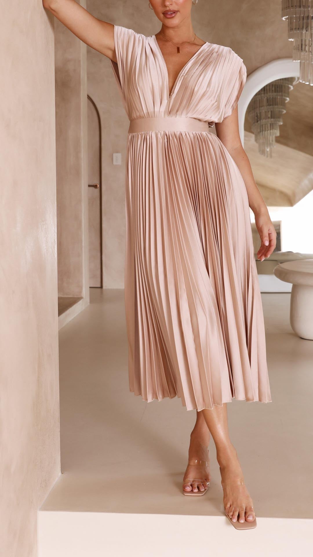 Colette Women's Pleated Maxi Dress - front view
