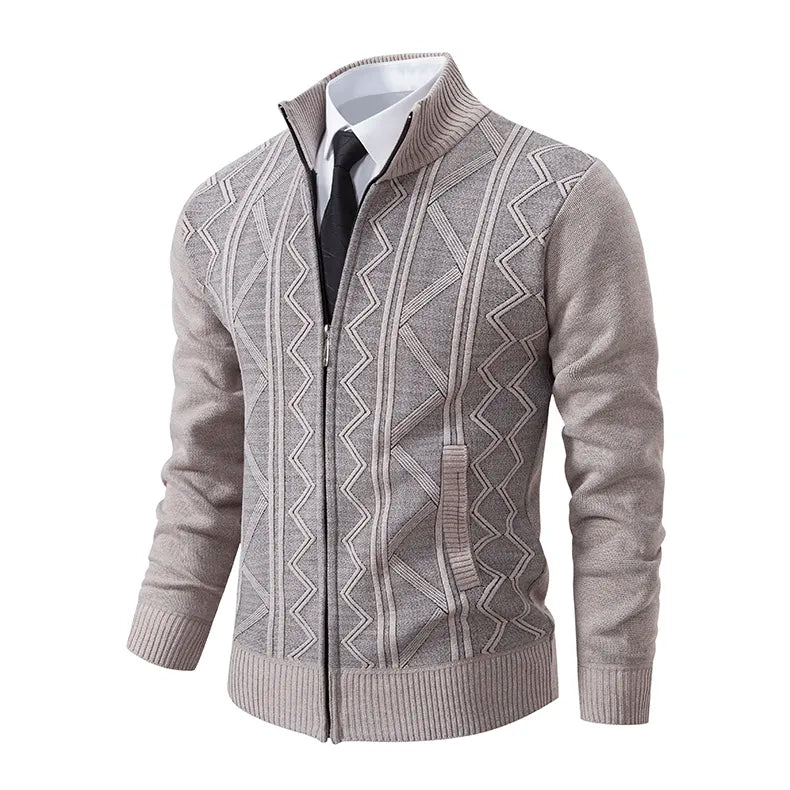 Ellis Men's Cardigan - fabric and finish detail