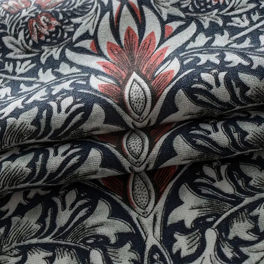 Thistle Ebonleaf Floral Tapestry Curtain | Garden Botanical, Semi-Blackout