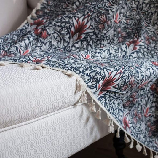 Thistle Ebonleaf Floral Tapestry Curtain | Garden Botanical, Semi-Blackout