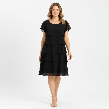 Robe cocktail pour femmes Lina | Manches volantées à étages, style léger d'été