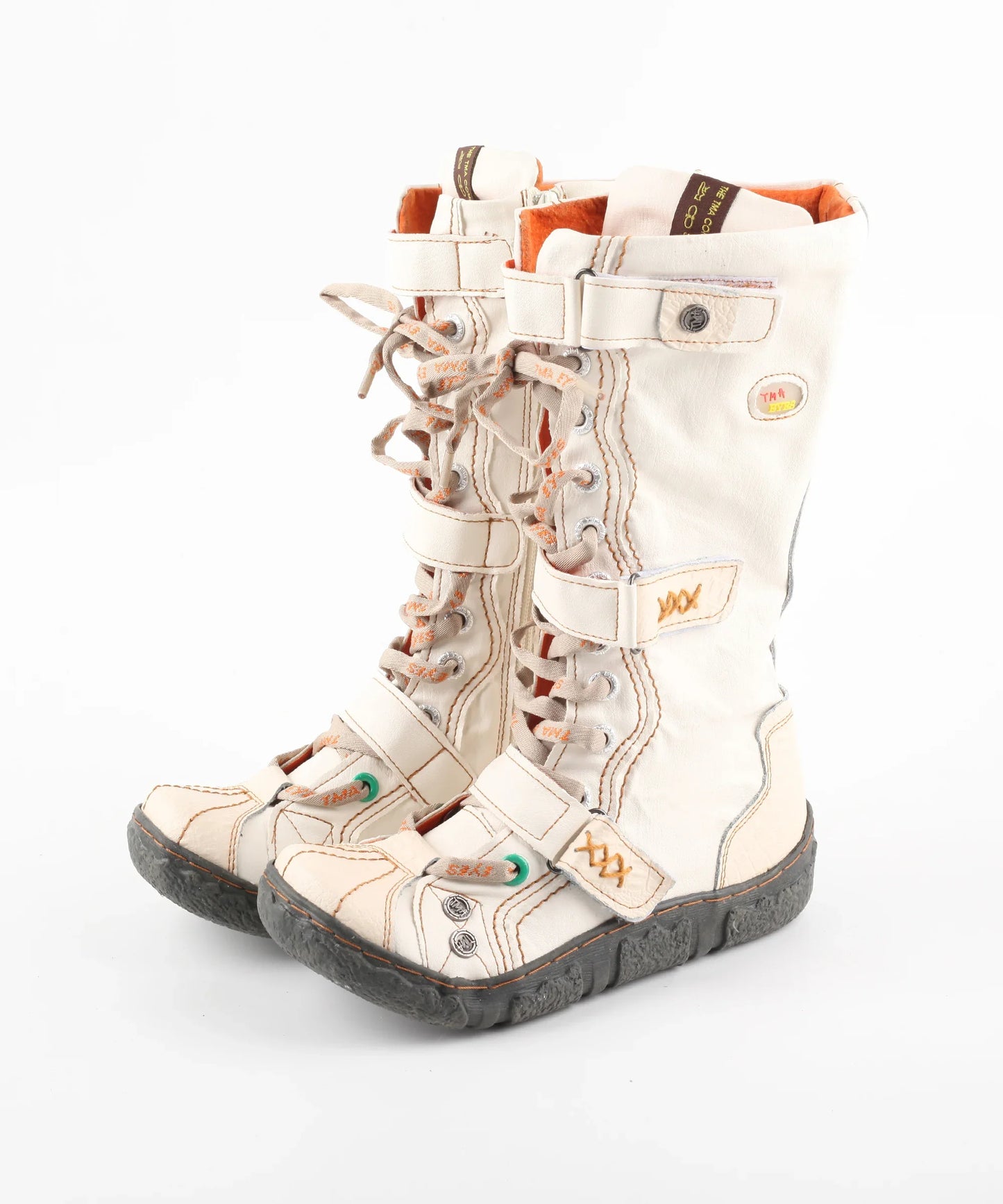 Tina Women's Flat Boots | Washed PU Leather, Plus Size 5