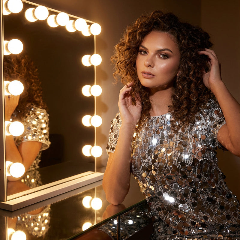 Robe cocktail à sequins pour femme Tina | 100 % polyester, coupe fluide