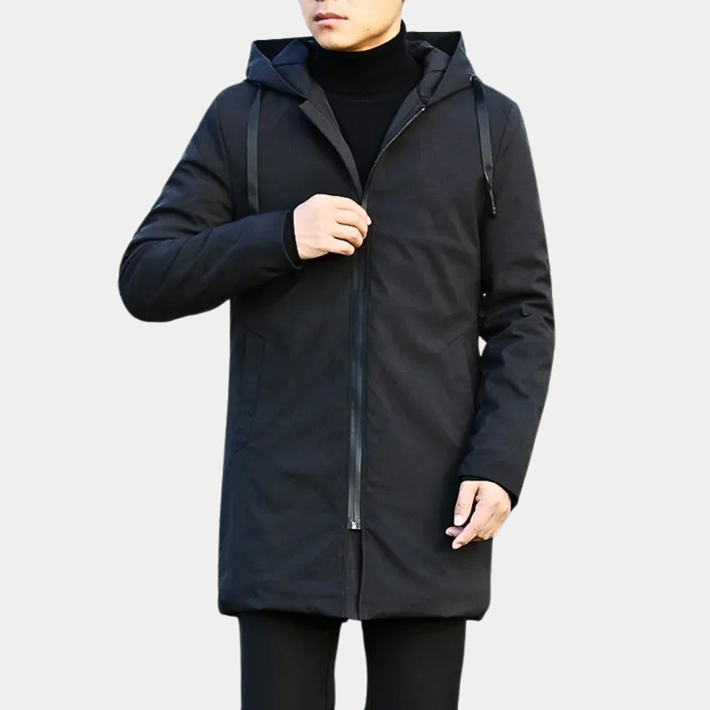 Hollis Men's Quilted Coat - fabric and finish detail