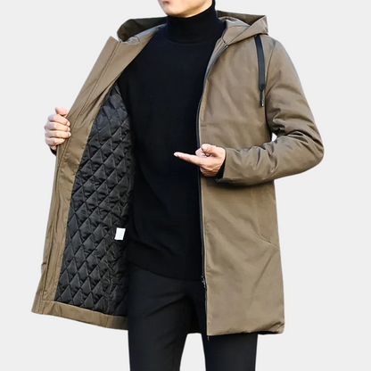 Hollis Men's Quilted Coat - close-up detail