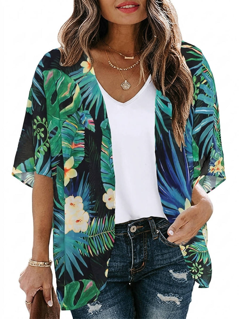 Giselle Women's Floral Cardigan - flat lay
