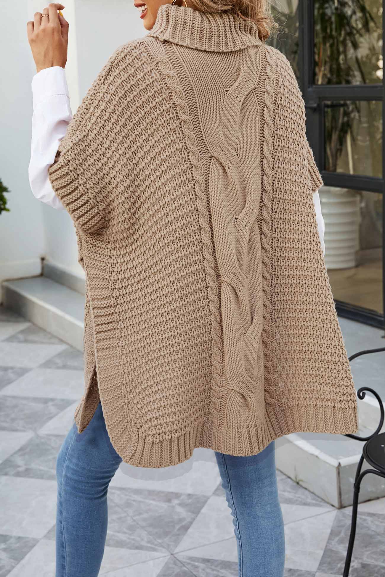 Alba Women's Cable Knit Sweater - shown in use