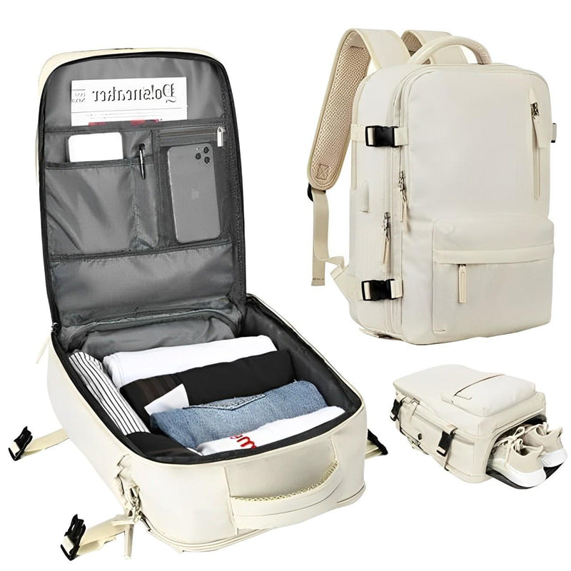 Saskia Women's Backpack | Black, Beige