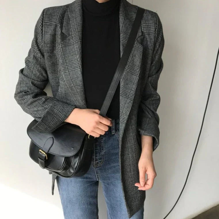 Wilda Women's Plaid Blazer - front view