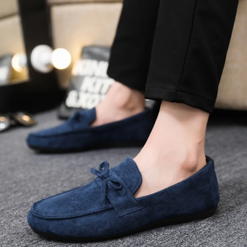 Faye Women's Suede Loafers - styled view