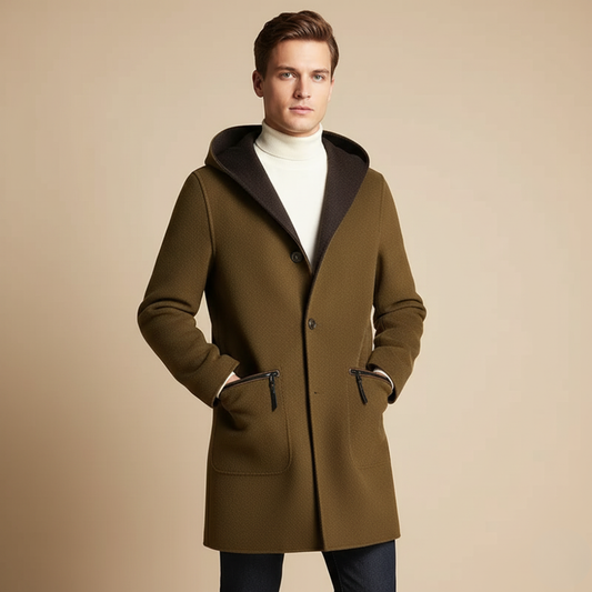 Ulric Men's Trench Coat - styled view