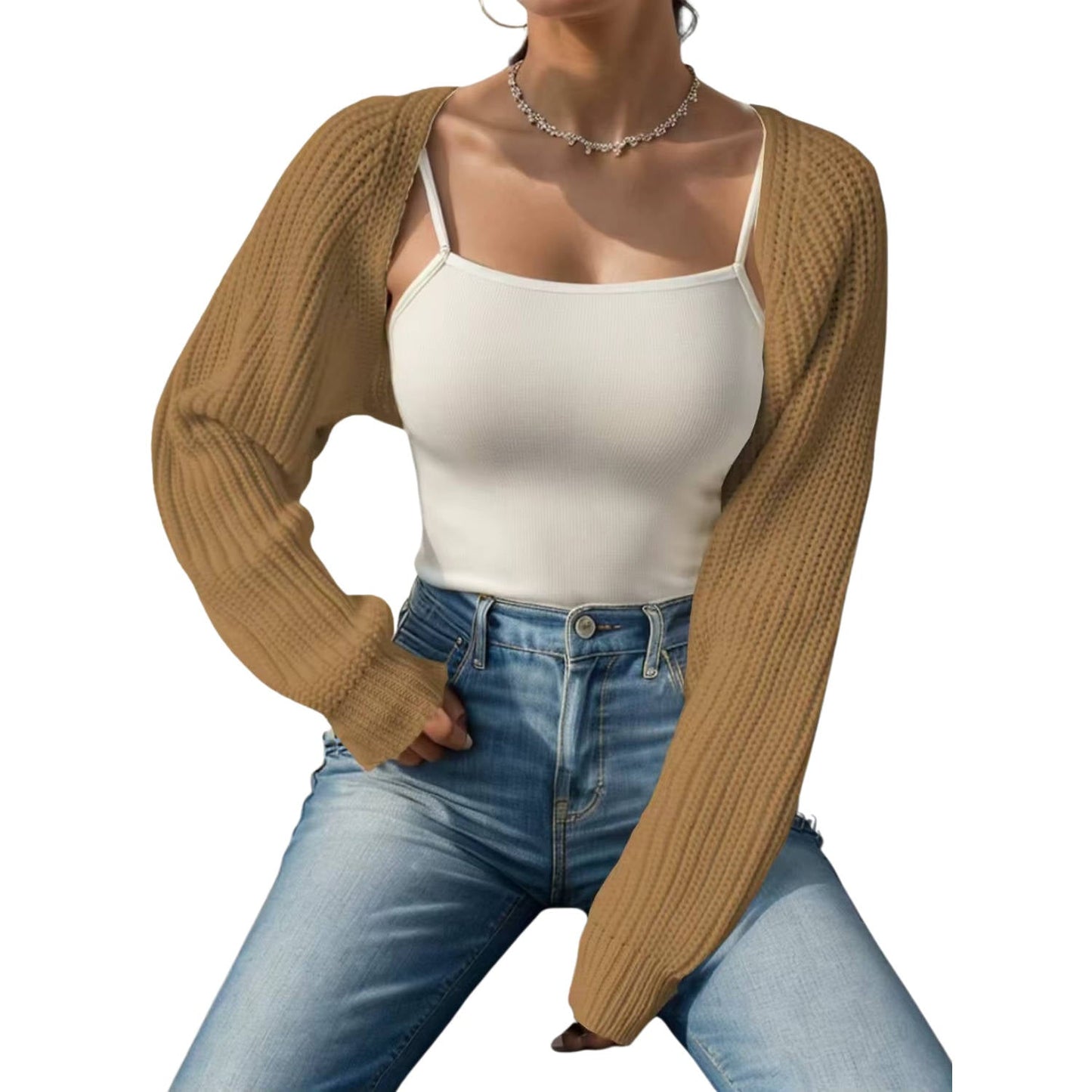 Liana Women's Ribbed Knit Cardigan - front view