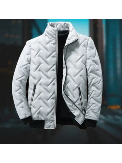 Owen Men's Puffer Jacket - fabric and finish detail