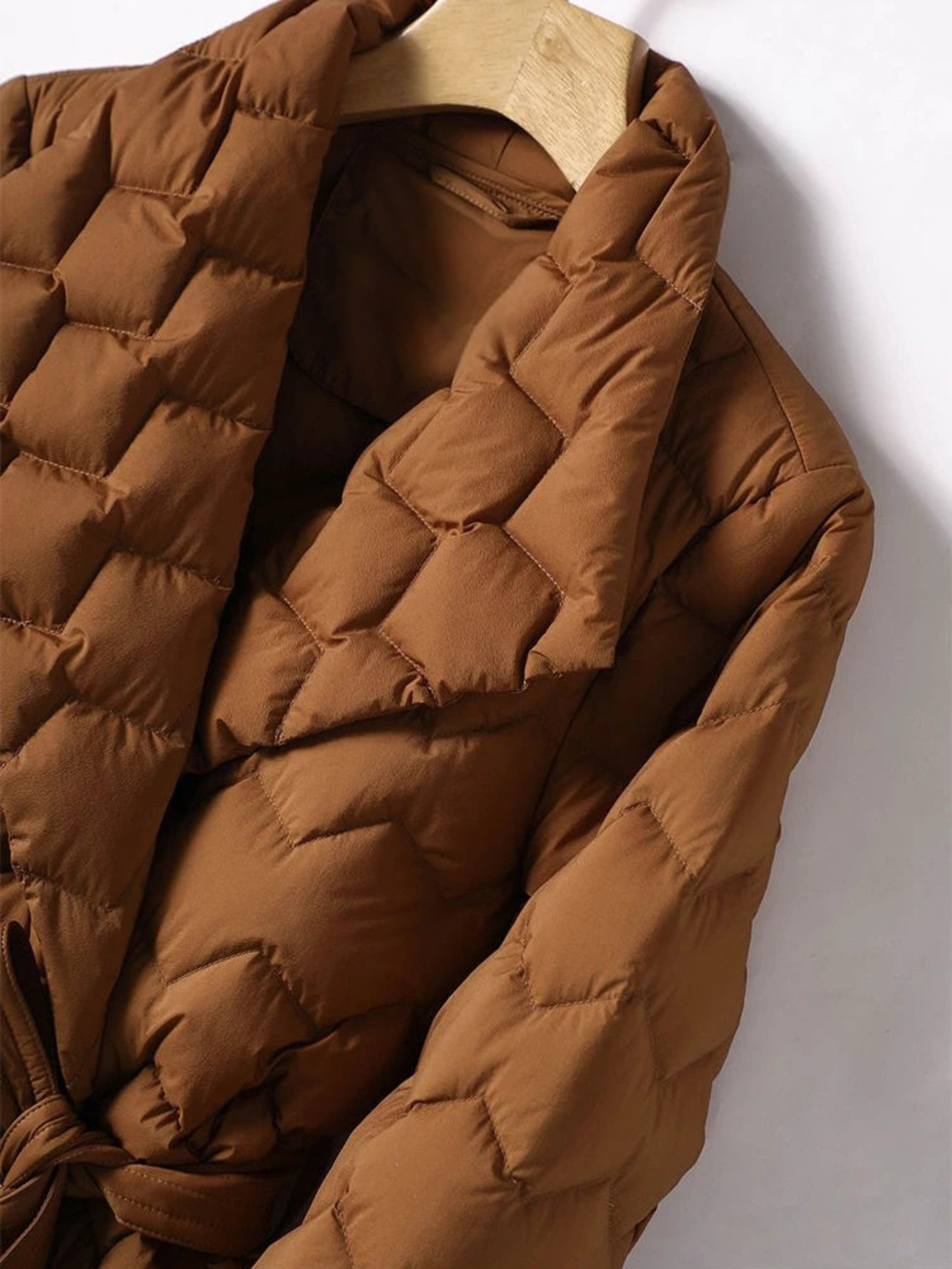 Opal Women's Quilted Coat - fabric and finish detail