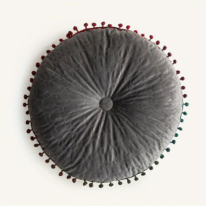Veloura Round Vintage Quilted Ottoman Cushion Pad