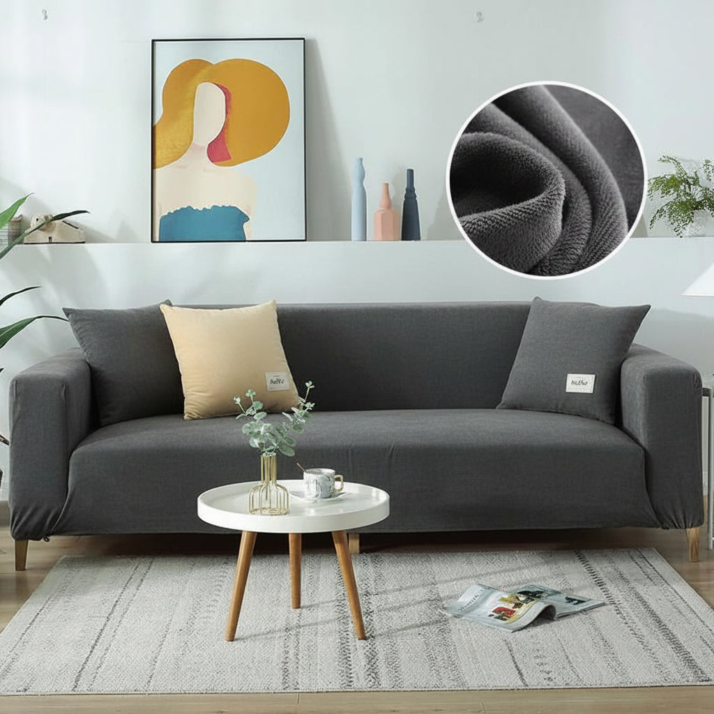 Velvet Couch Cover | Lake Blue Slipcover Sofa with Expandable Design | Durable Comfort for Stylish Living 6
