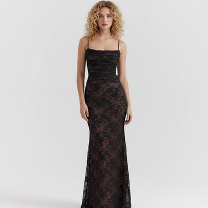 Alouette Women's Maxi Dress | Delicate Lace Corset Design
