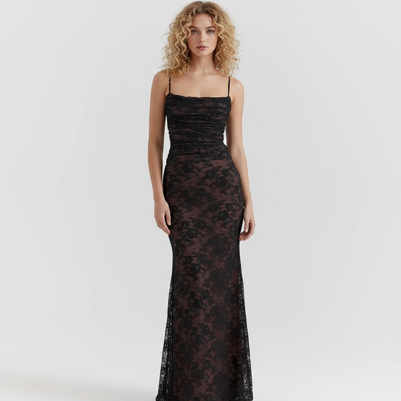 Alouette Women's Maxi Dress | Delicate Lace Corset Design