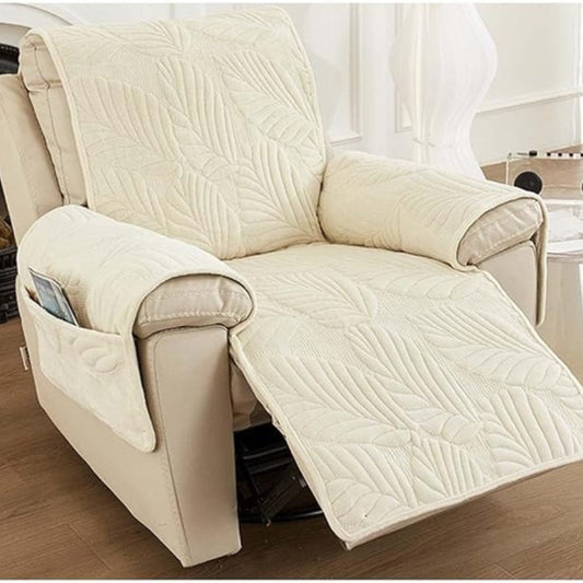 Verdant Leaf Collection | Recliner Chair Cover with Anti-Slip Backing | Stylish Protection for Spills and Stains 0