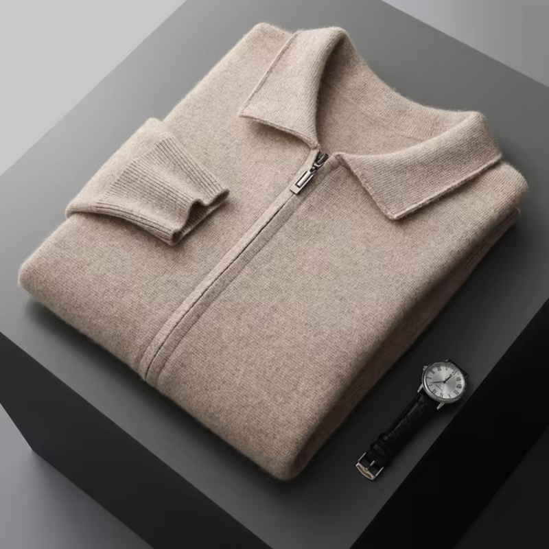 Gray Men's Sweater - fabric and finish detail