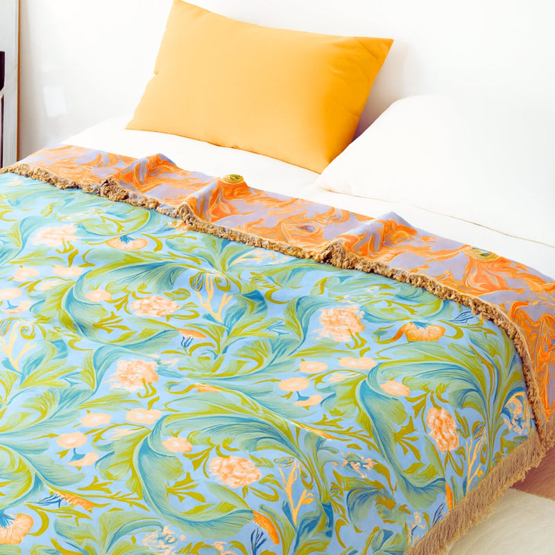 Vintage Floral Tapestry Throw Blanket