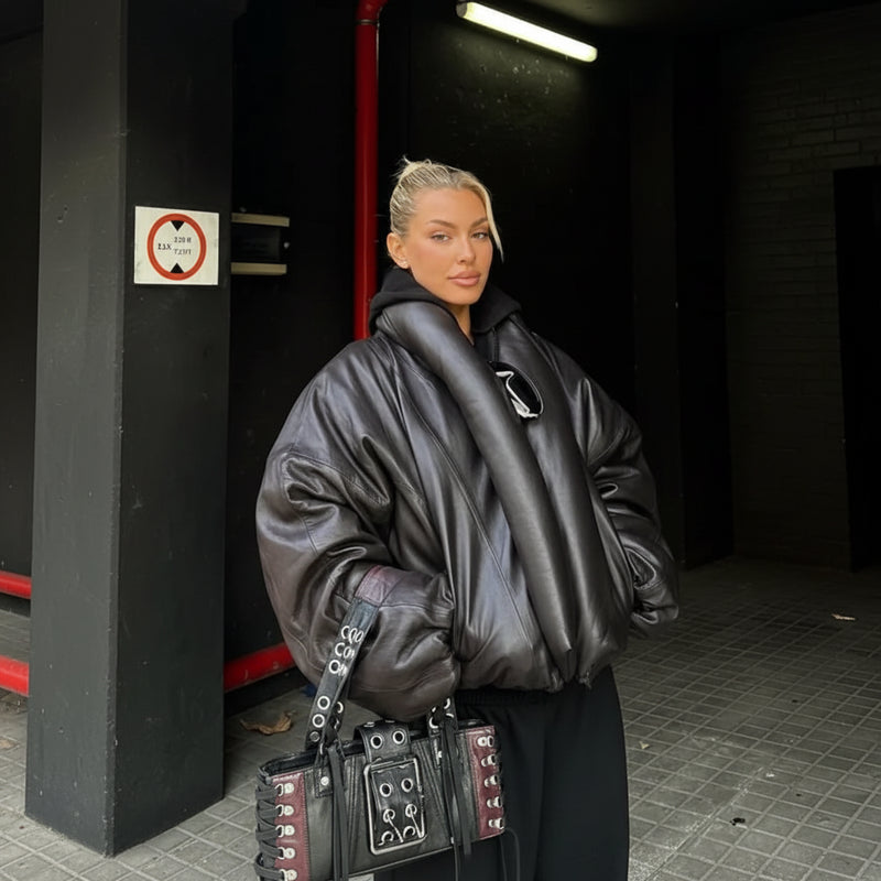 Willa Women's Jacket | Faux Leather, Oversized Fit