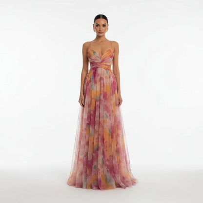 Vestido Maxi Elysia para Mujer | Estampado Acuarela, Vestido de Verano Elegante