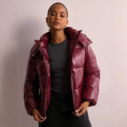 Violette Women's Puffer Jacket - fabric and finish detail