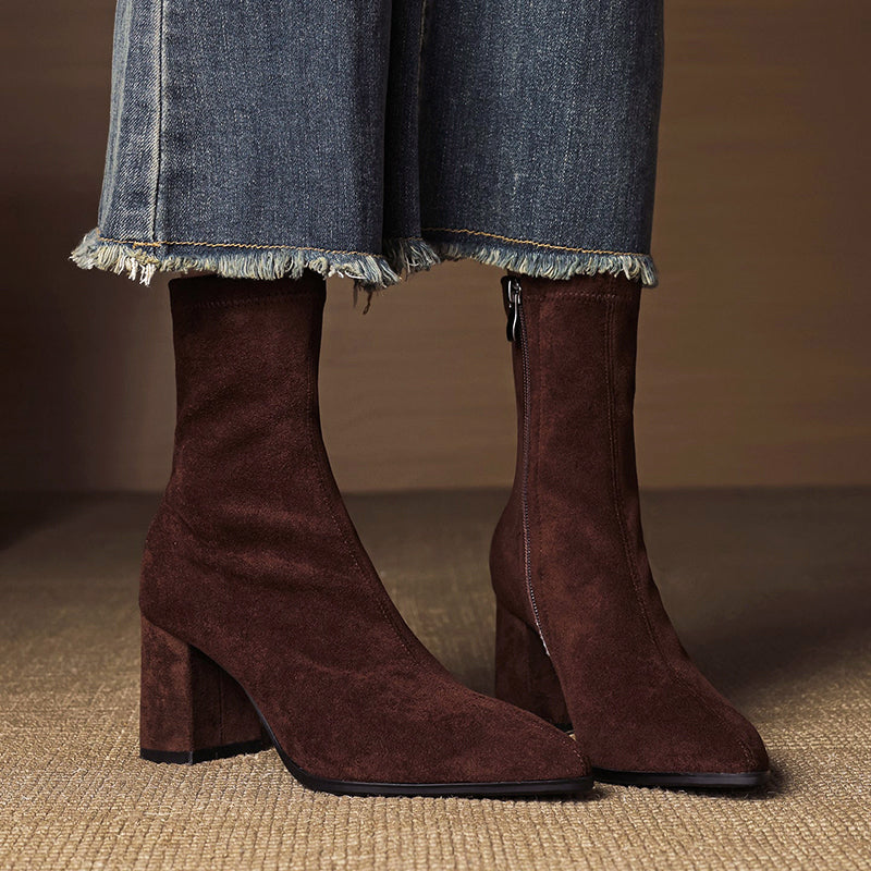 Lena Women's Block Heel Ankle Boots - front view