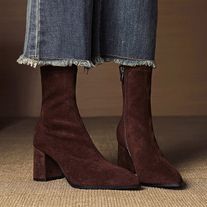 Lena Women's Block Heel Ankle Boots - front view