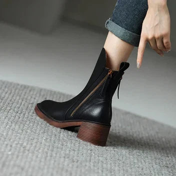 Anouk Women's Block Heel Ankle Boots - full-length view