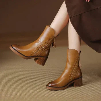 Anouk Women's Block Heel Ankle Boots - styled view