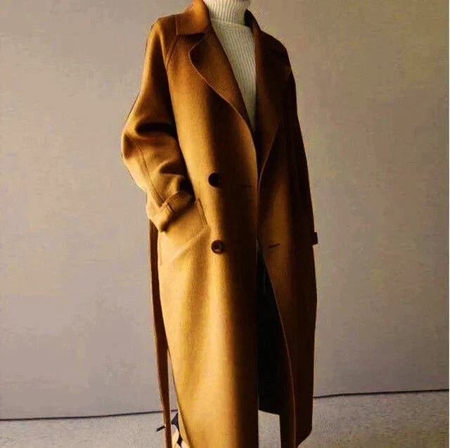 Kaia Women's Trench Coat - fabric and finish detail