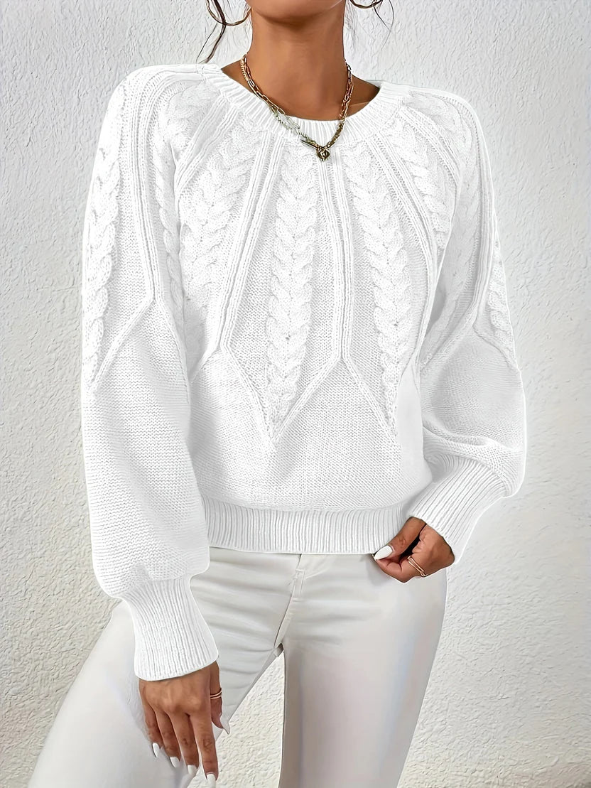 Iris Women's Cable Knit Sweater - full-length view