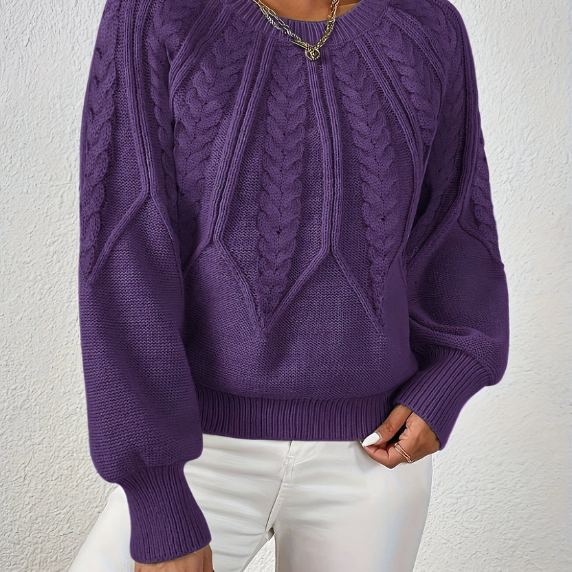 Iris Women's Cable Knit Sweater - styled view