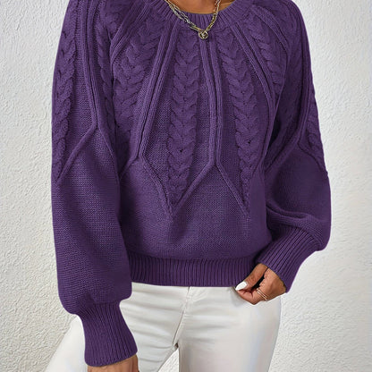 Iris Women's Cable Knit Sweater - styled view