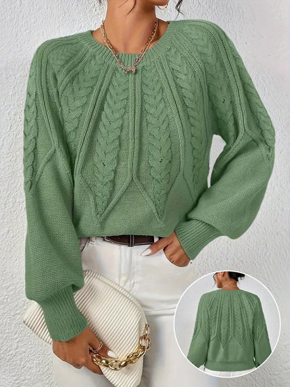 Iris Women's Cable Knit Sweater - front view
