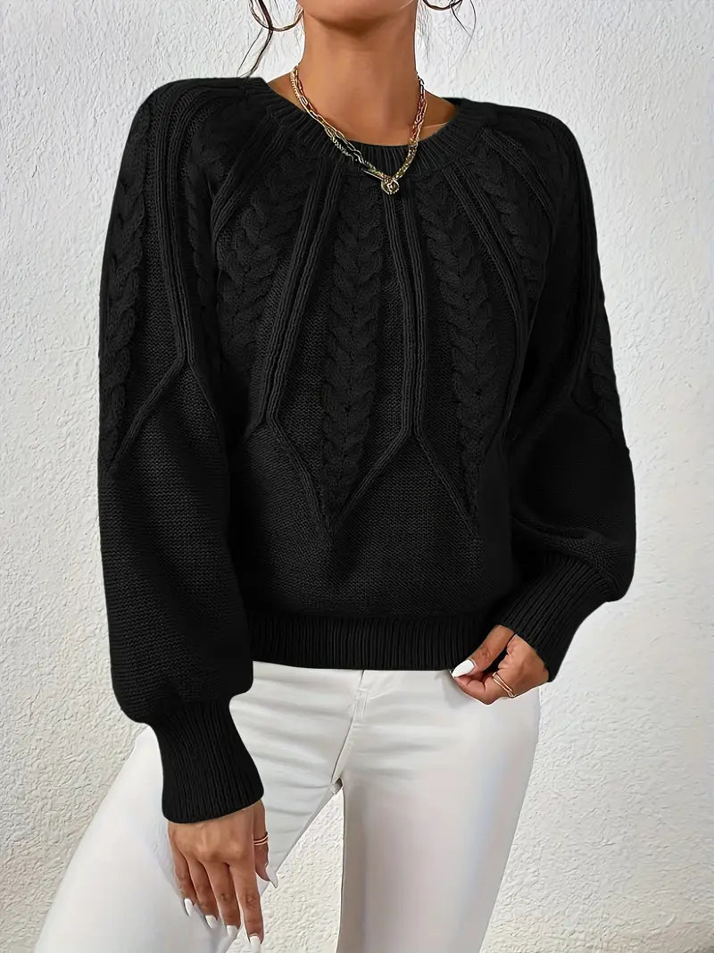 Iris Women's Cable Knit Sweater - front view