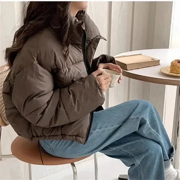 Clara Women's Puffer Jacket - fabric and finish detail