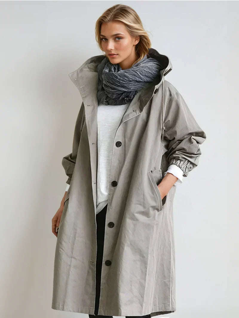 Ivy Women's Trench Coat | Relaxed Fit, Hooded