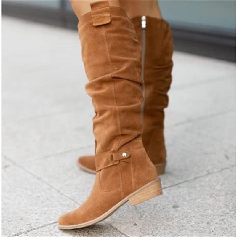 Darcy Women's Block Heel Boots - styled view
