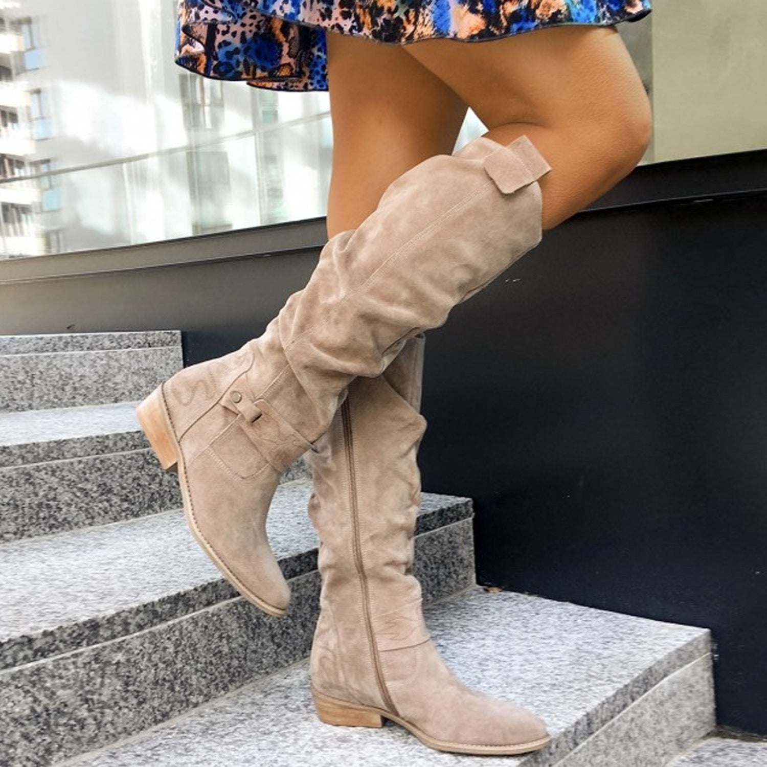 Darcy Women's Block Heel Boots - fabric and finish detail