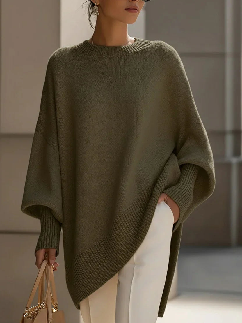 Ava Women's Oversized Sweater - fabric and finish detail