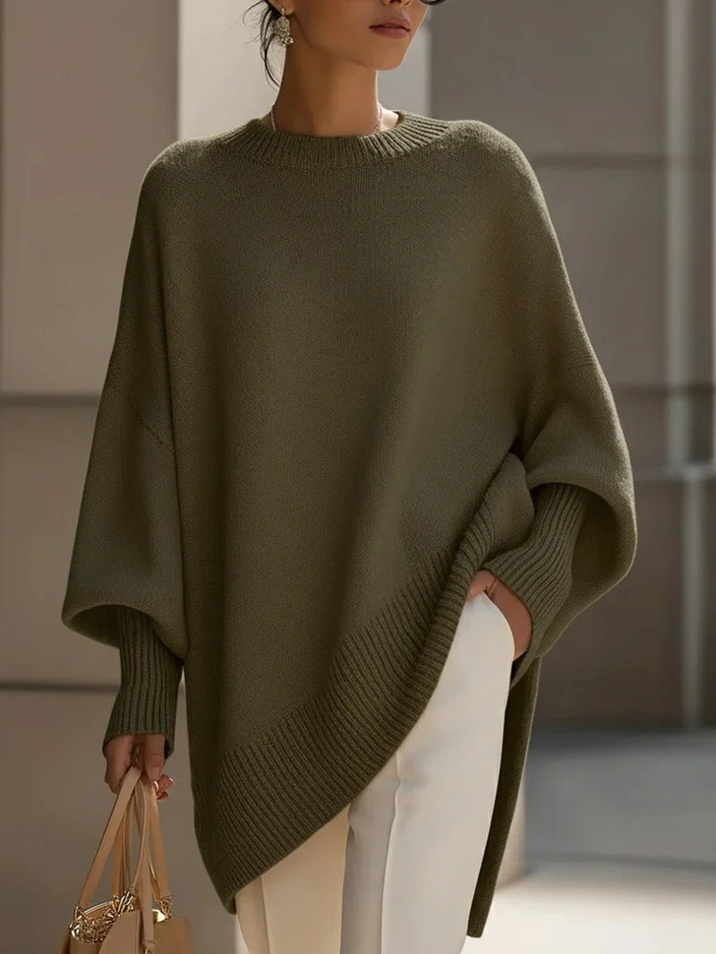 Ava Women's Oversized Sweater - fabric and finish detail