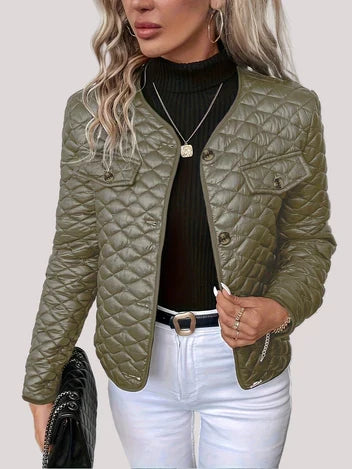 Vienna Women's Quilted Jacket - fabric and finish detail
