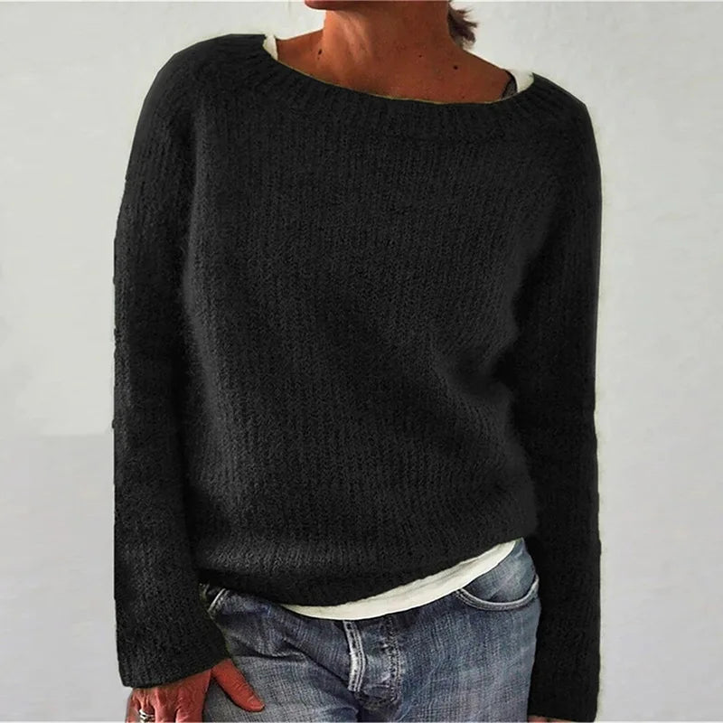 Wilda Women's Sweater | Round Neck, Long Sleeve
