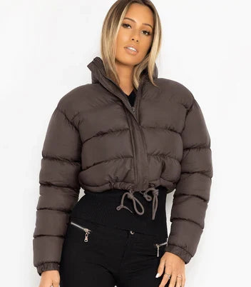 Faye Women's Puffer Jacket - fabric and finish detail