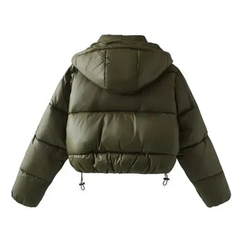 Freya Women's Puffer Jacket - fabric and finish detail