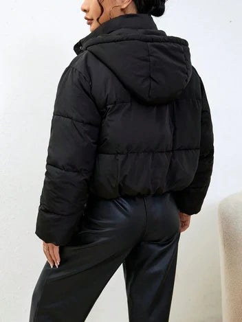 Edith Women's Puffer Jacket - fabric and finish detail