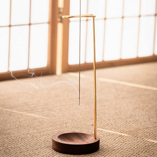 Handcrafted Wooden Incense Burner with Metal Holder